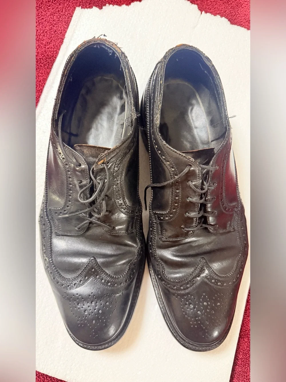 Men's Black Leather Brogue Derby Shoes
